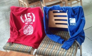 SJC Hoodies - available in red and blue